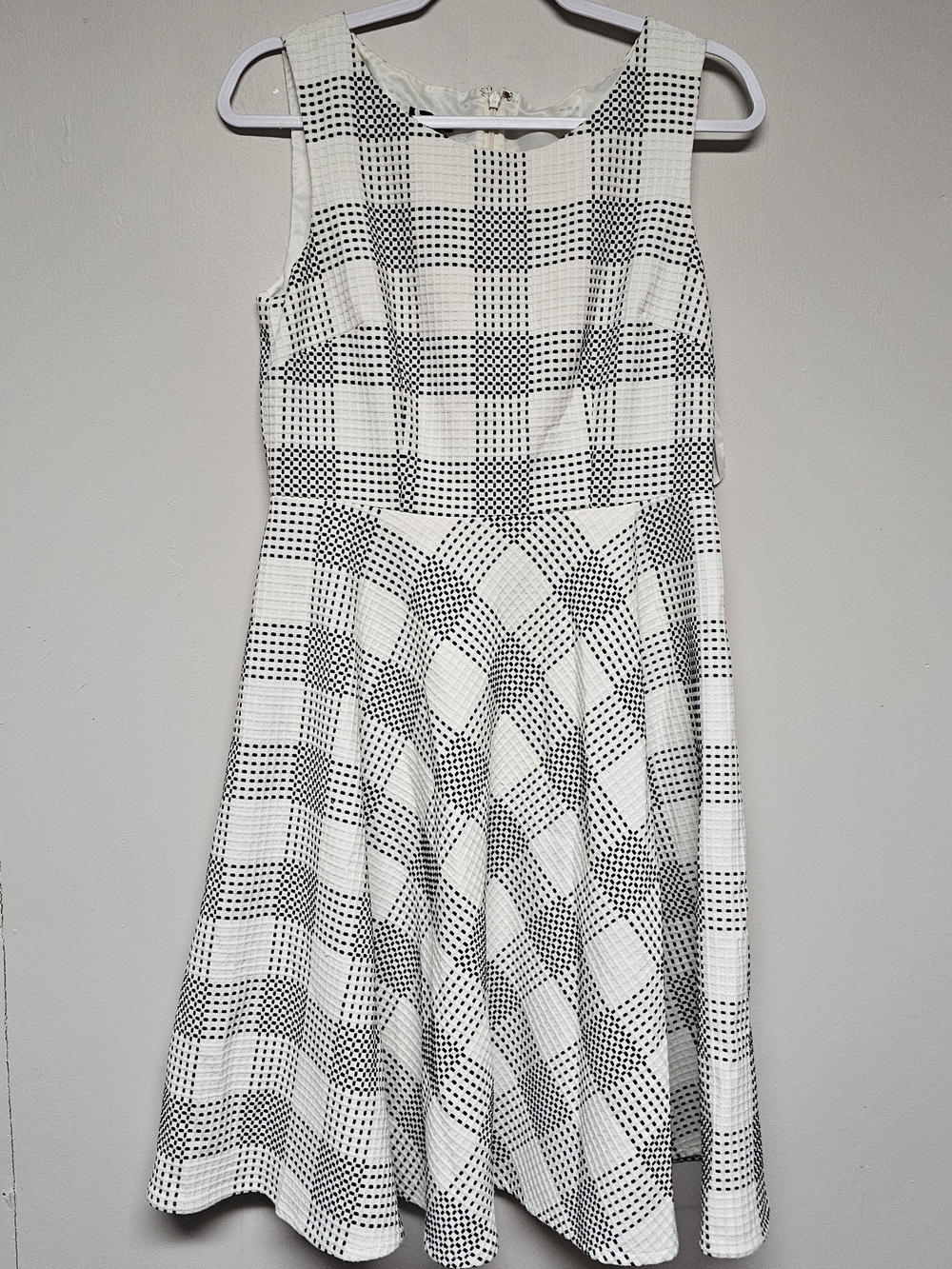 Talbots Black White Plaid Geometric‎ Print Classic Chic Wedding Office Size 6